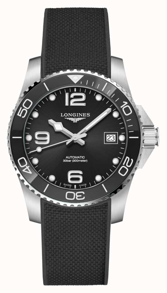 LONGINES Pulseira De Borracha Preta Autom tica Hydroconquest 39mm