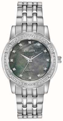 Citizen Aço inoxidável cristal eco drive feminino EM0770-52Y