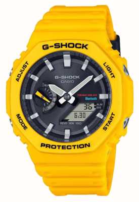 Casio Relógio masculino bluetooth g-shock amarelo de energia solar com pulseira de resina GA-B2100C-9AER