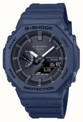 Casio Relógio de energia solar azul g-shock bluetooth masculino com pulseira de resina GA-B2100-2AER
